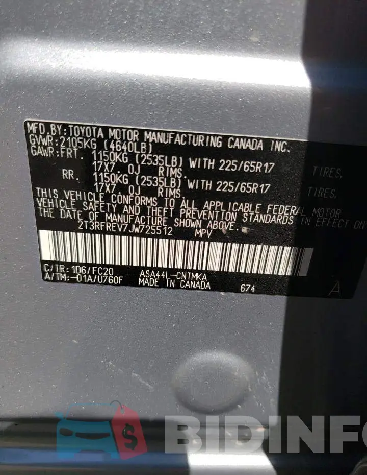 2T3RFREV7JW725512 Photo# 12