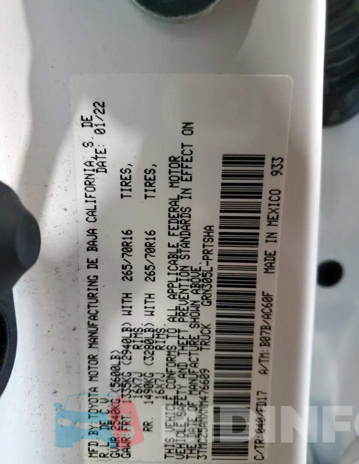 3TMCZ5ANXNM476609 Photo# 12
