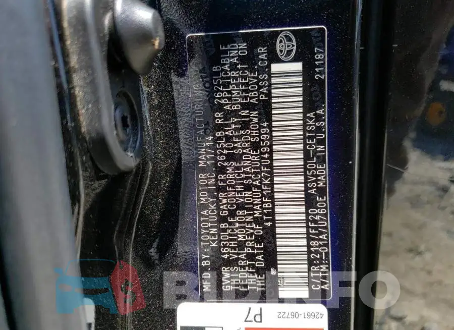 4T1BF1FK7FU495994 Photo# 12