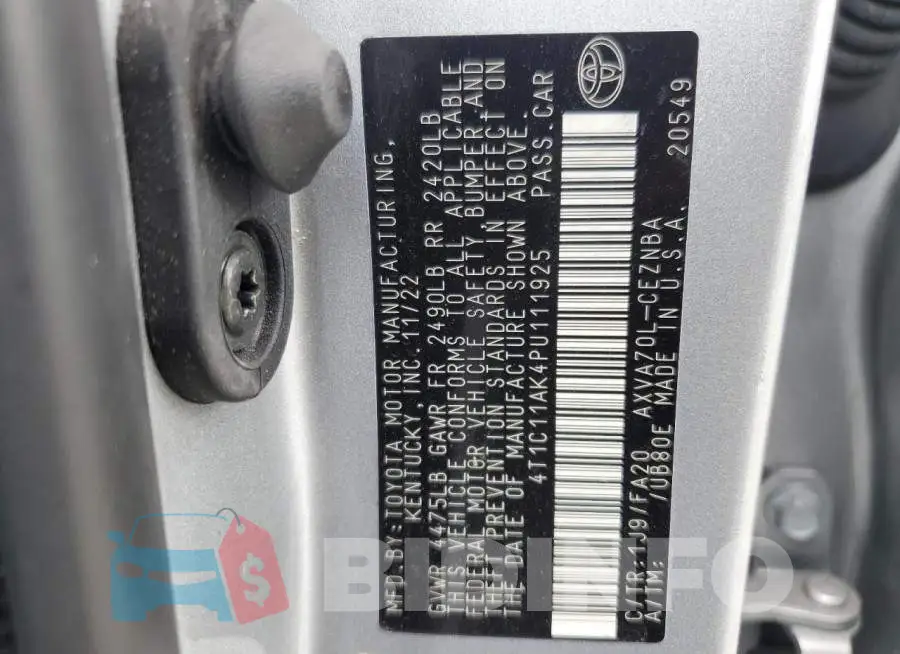4T1C11AK4PU111925 Photo# 12