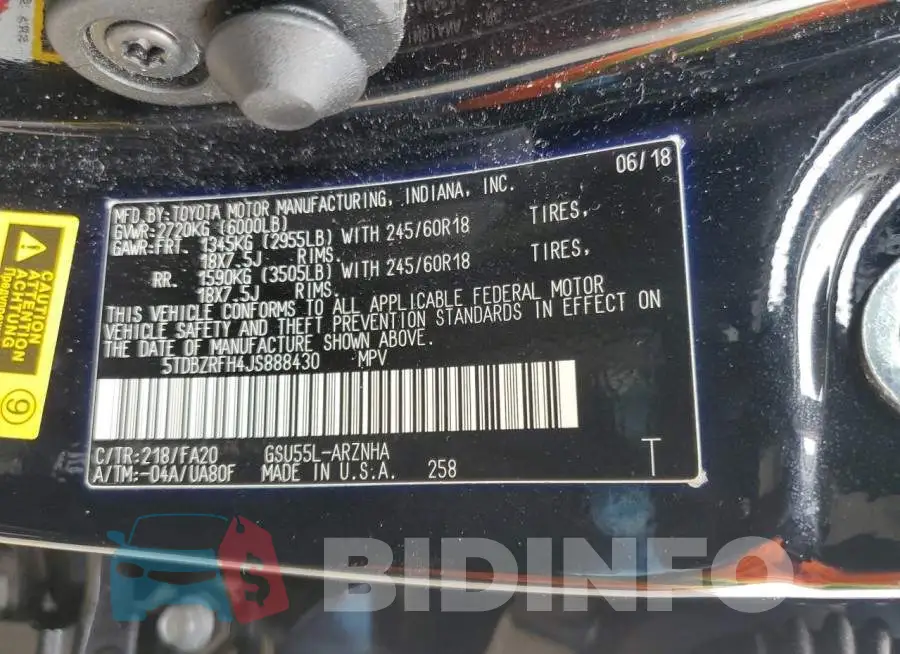 5TDBZRFH4JS888430 Photo# 13