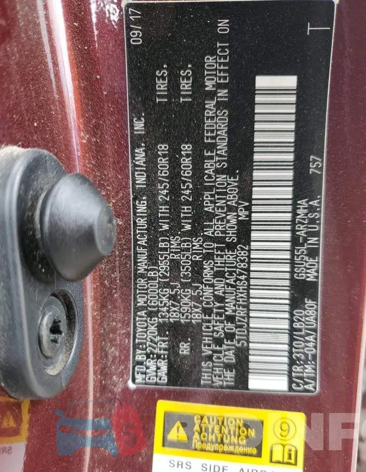 5TDJZRFHXHS478382 Photo# 12