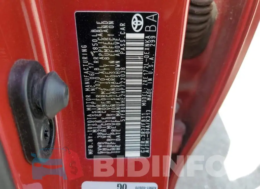 5YFBURHE2HP722038 Photo# 12