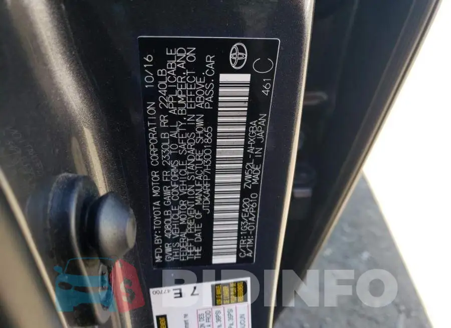 JTDKARFP7H3001865 Photo# 12