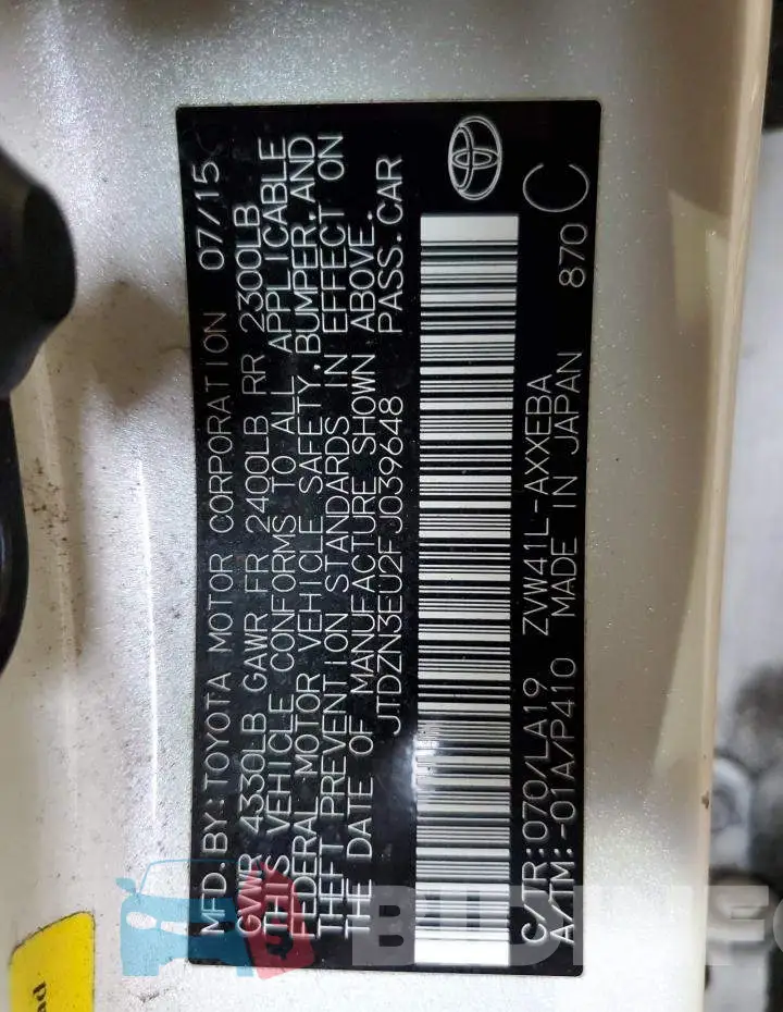 JTDZN3EU2FJ039648 Photo# 12