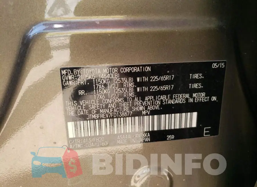 JTMBFREV7FD138877 Photo# 12
