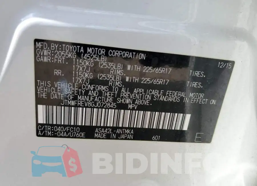 JTMWFREV8GJ072845 Photo# 13