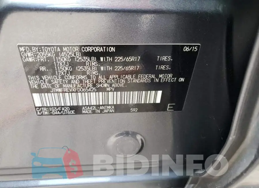 JTMWFREVXFD065425 Photo# 13