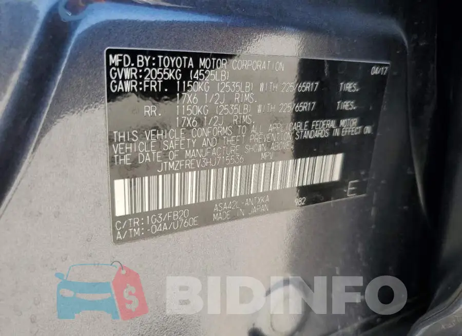 JTMZFREV3HJ715536 Photo# 12