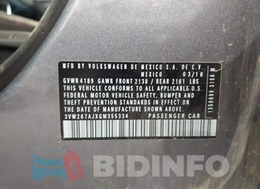 3VW267AJXGM355334 Photo# 12