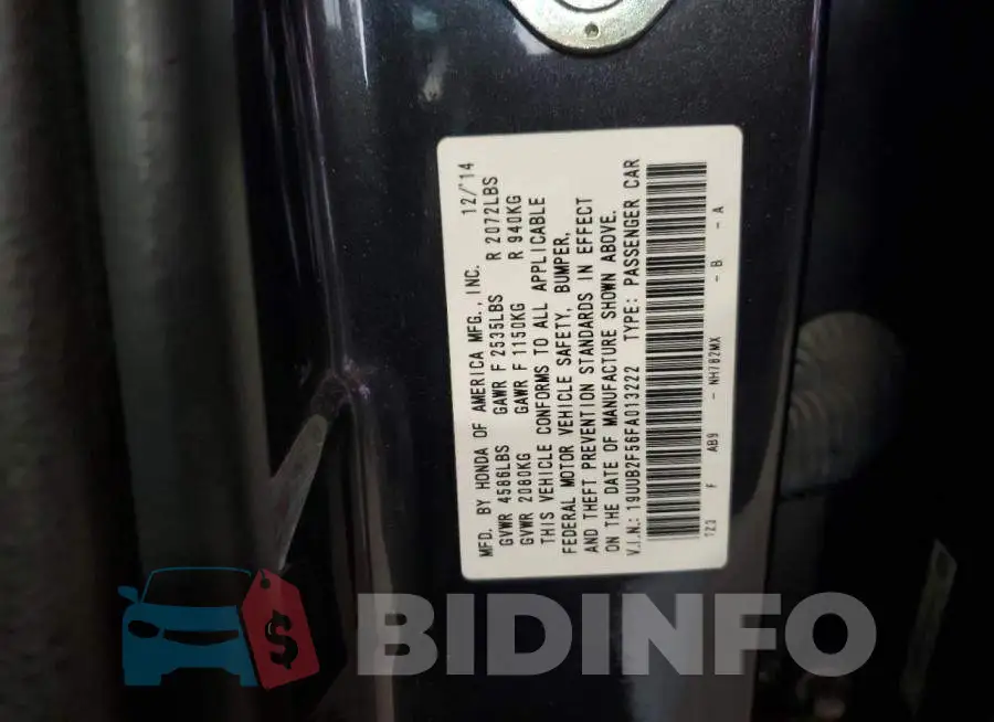 19UUB2F56FA013222 Photo# 12
