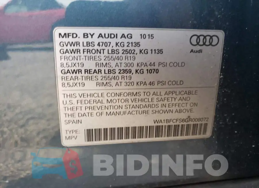 WA1BFCFS6GR008072 Photo# 13