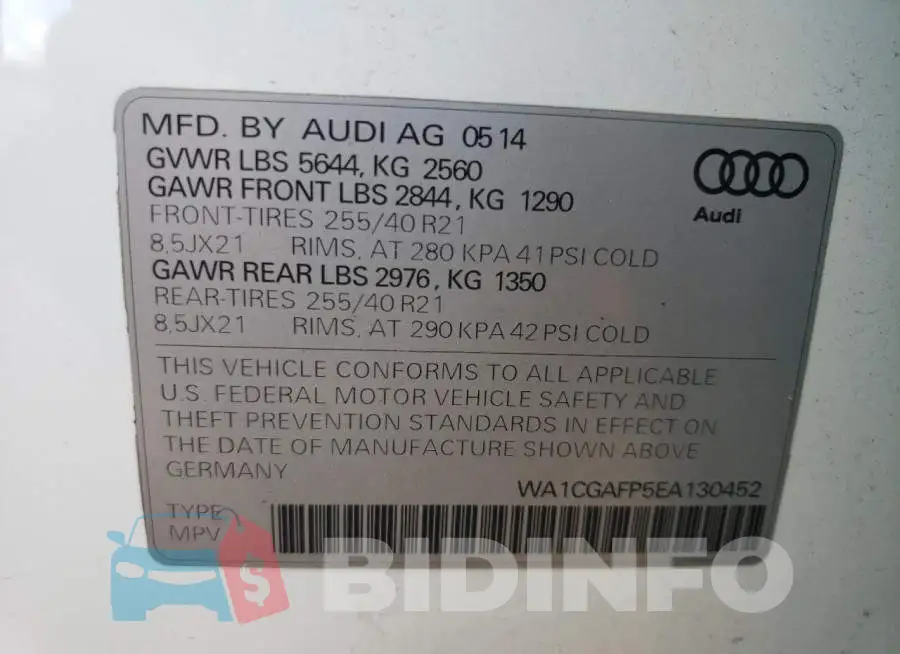 WA1CGAFP5EA130452 Photo# 13