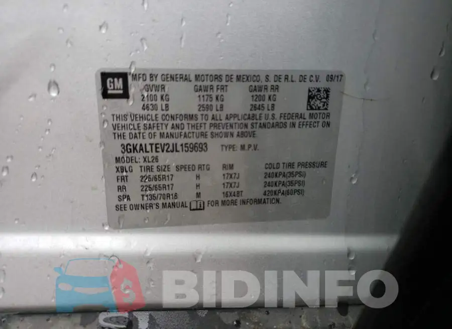3GKALTEV2JL159693 Photo# 13