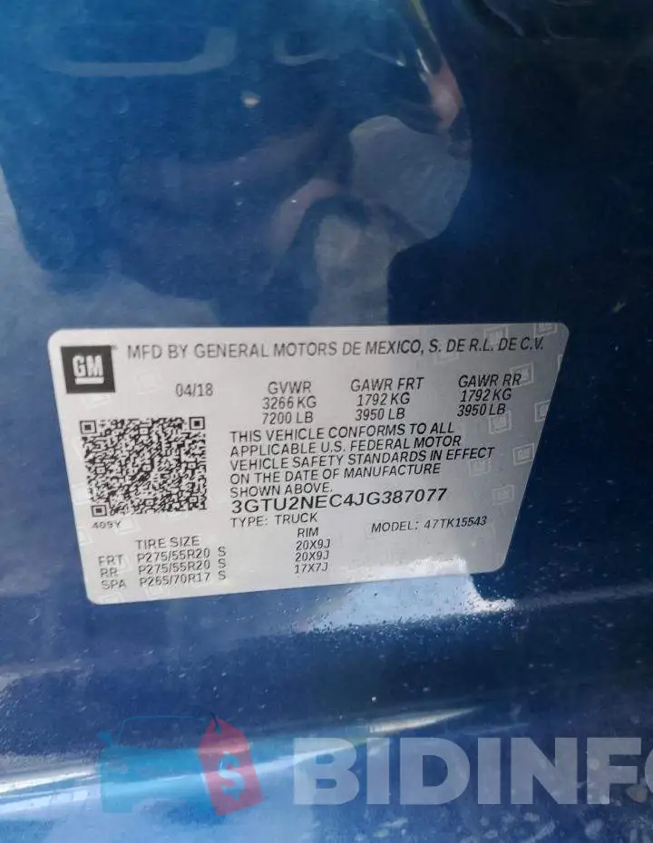 3GTU2NEC4JG387077 Photo# 12