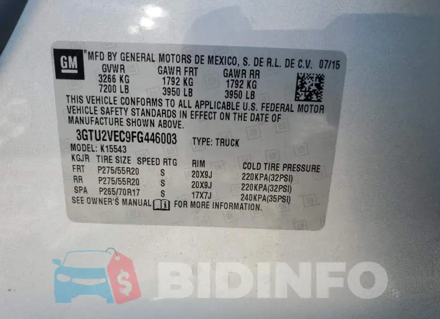 3GTU2VEC9FG446003 Photo# 12