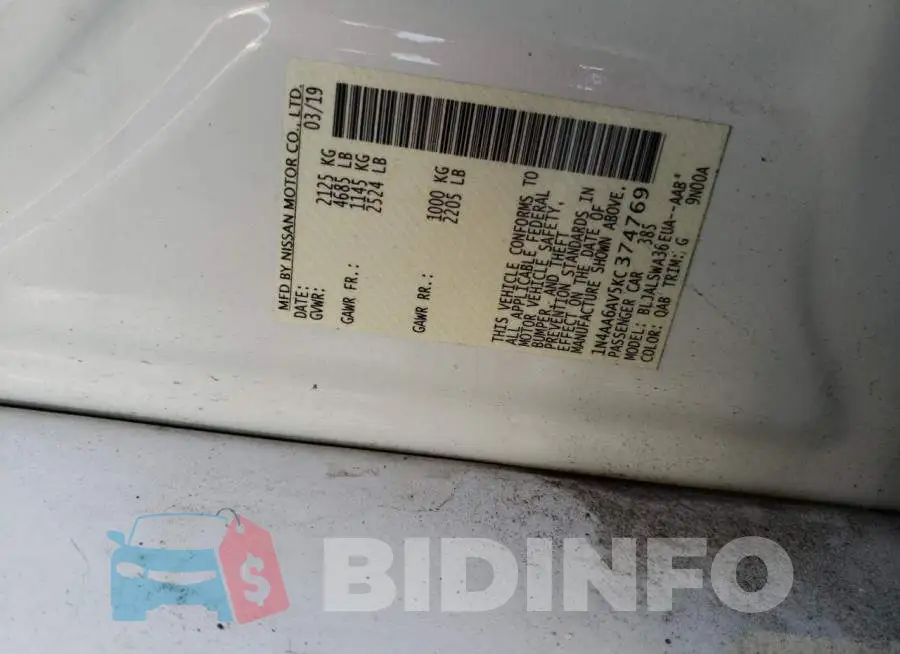 1N4AA6AV5KC374769 Photo# 12