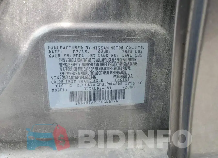 3N1AB7AP1FL668746 Photo# 12