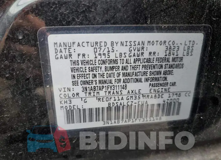 3N1AB7AP1FY311148 Photo# 12