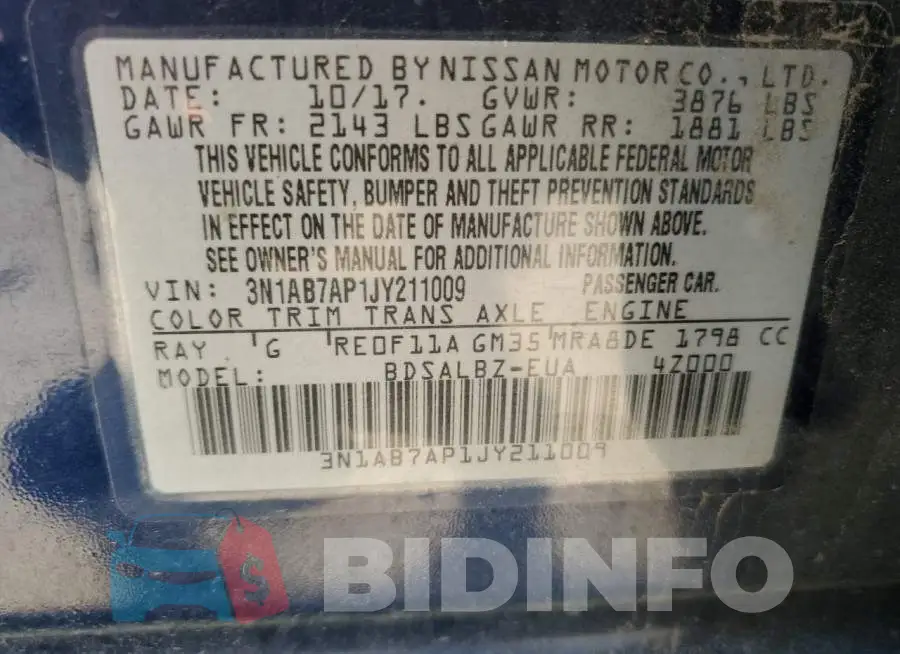3N1AB7AP1JY211009 Photo# 12