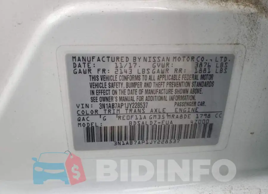 3N1AB7AP1JY228537 Photo# 12