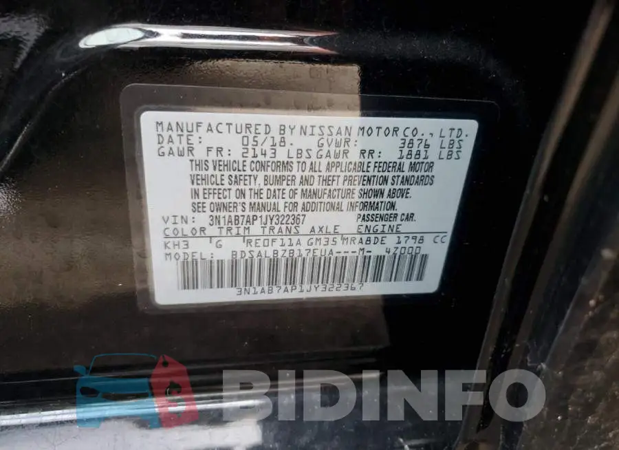 3N1AB7AP1JY322367 Photo# 12