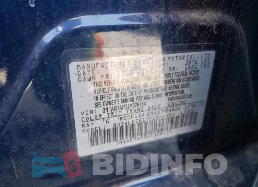 3N1AB7AP3JY328154 Photo# 13