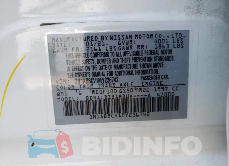 3N1AB8CV1MY236742 Photo# 12
