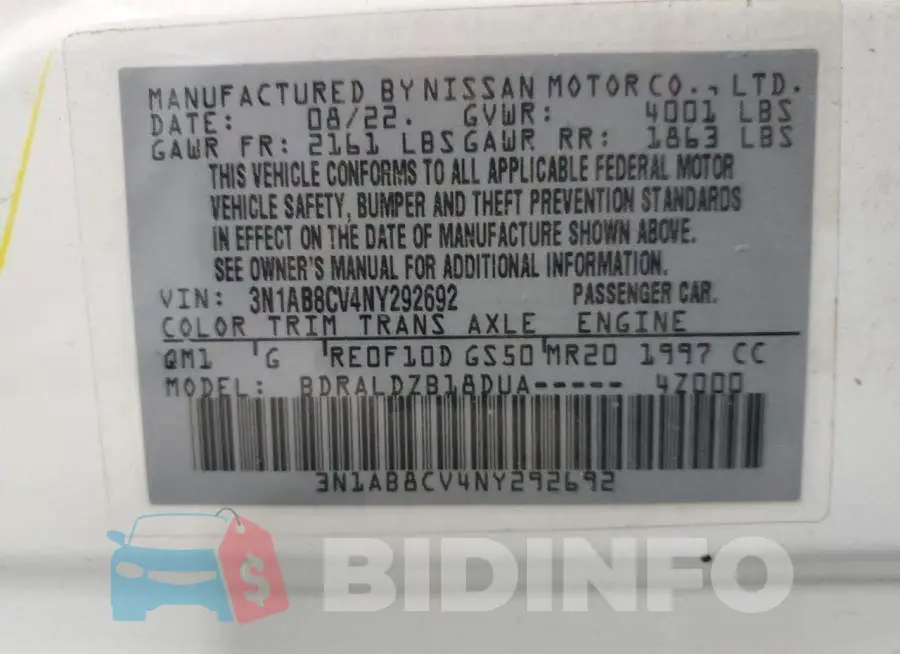 3N1AB8CV4NY292692 Photo# 13