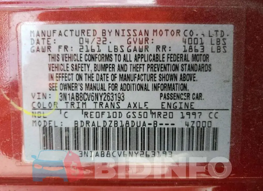 3N1AB8CV6NY263193 Photo# 13