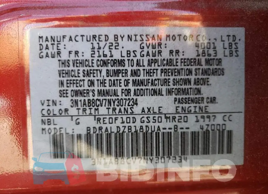 3N1AB8CV7NY307234 Photo# 12