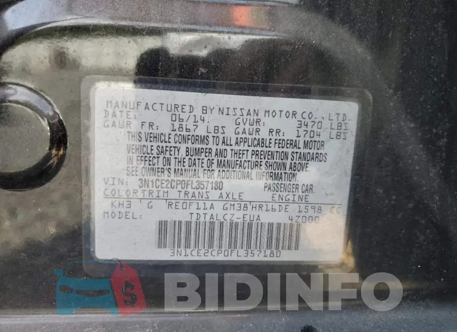 3N1CE2CP0FL357180 Photo# 13