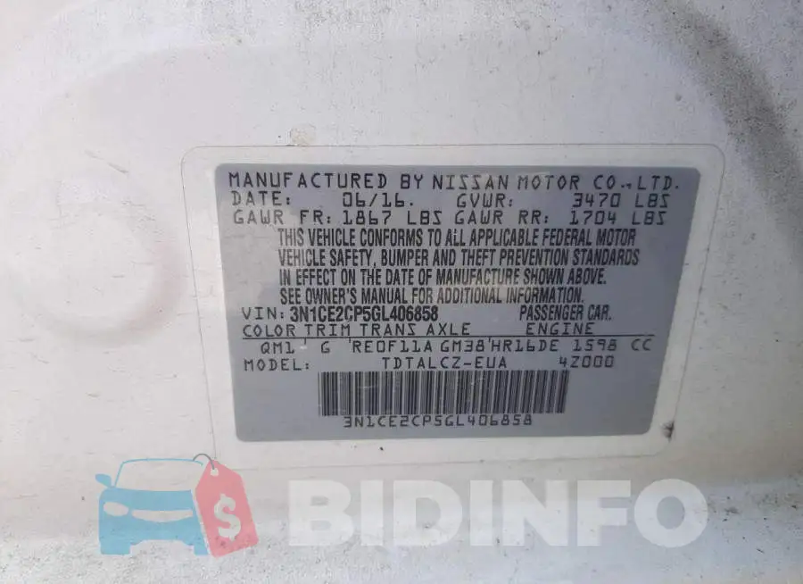 3N1CE2CP5GL406858 Photo# 12