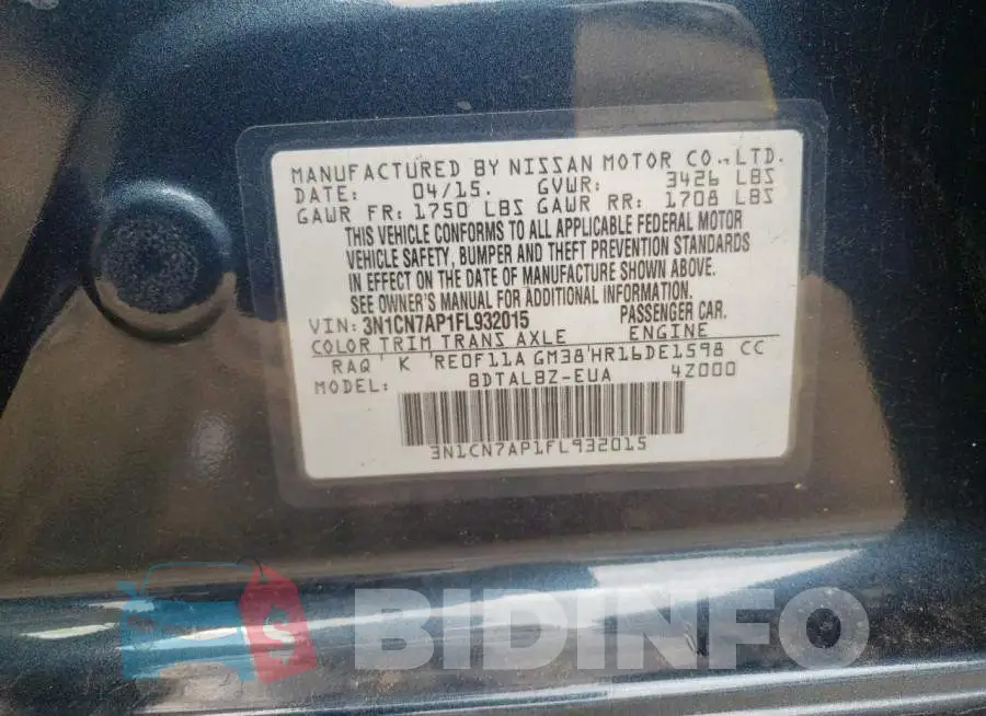 3N1CN7AP1FL932015 Photo# 12