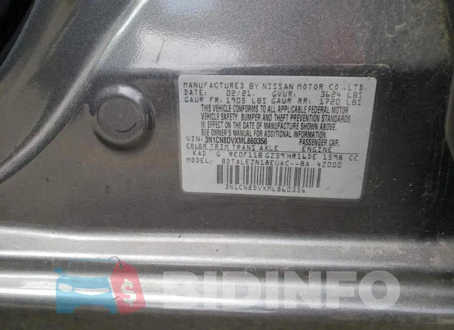 3N1CN8DVXML860356 Photo# 13