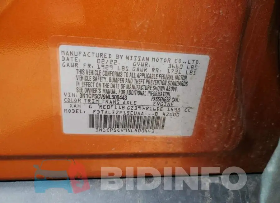 3N1CP5CV9NL500443 Photo# 12