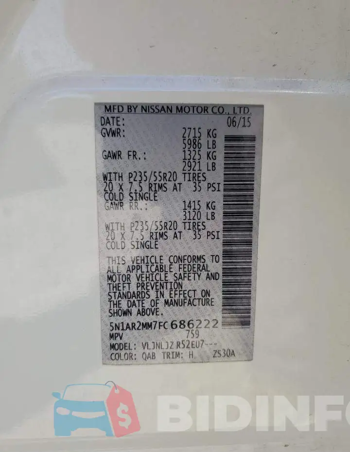 5N1AR2MM7FC686222 Photo# 12