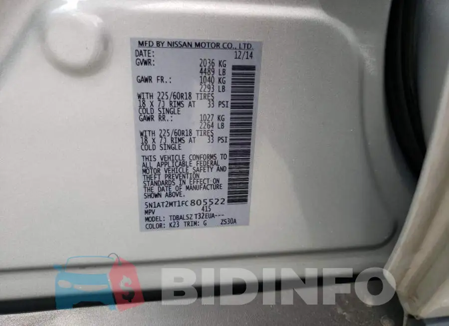 5N1AT2MT1FC805522 Photo# 13