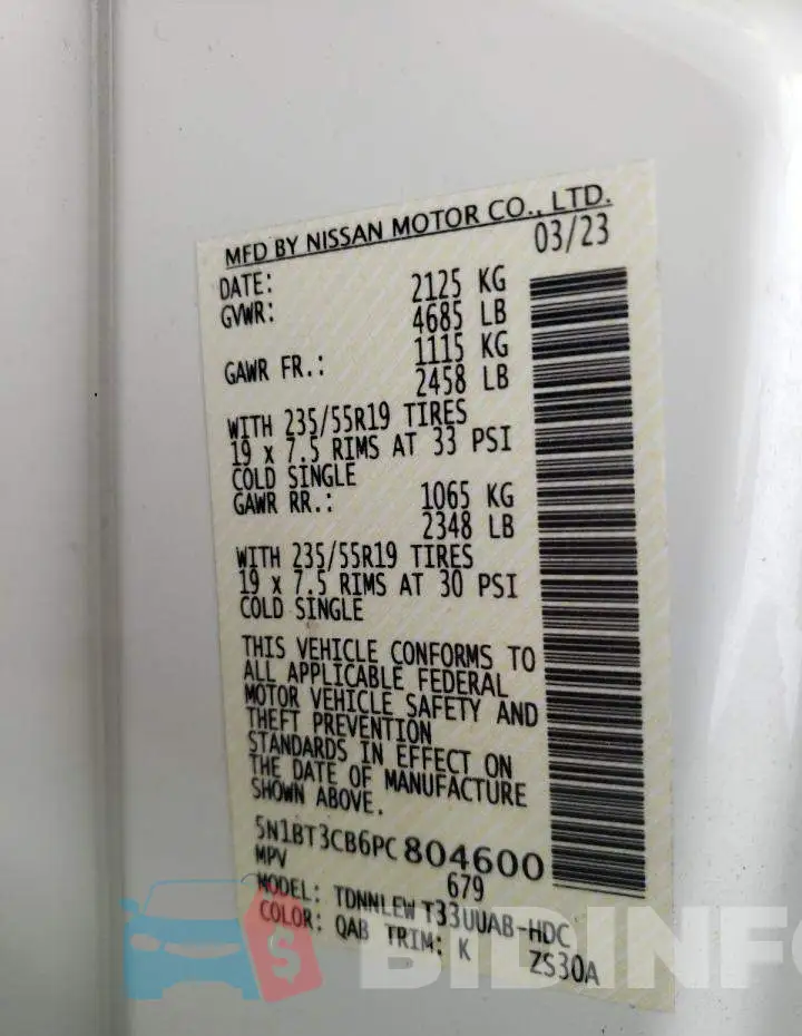 5N1BT3CB6PC804600 Photo# 13