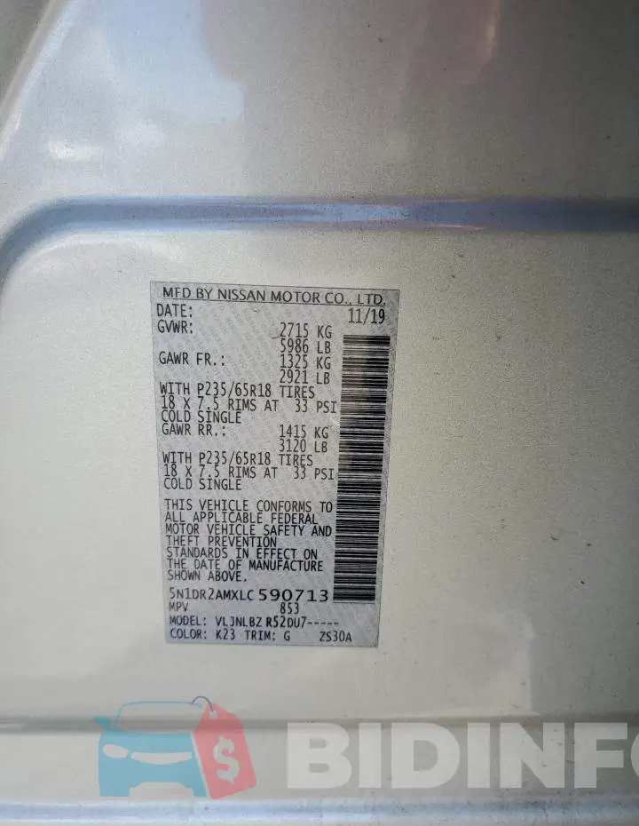 5N1DR2AMXLC590713 Photo# 12