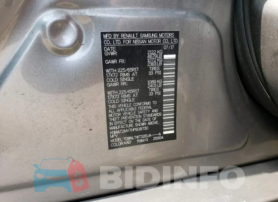 KNMAT2MV7HP608730 Photo# 13