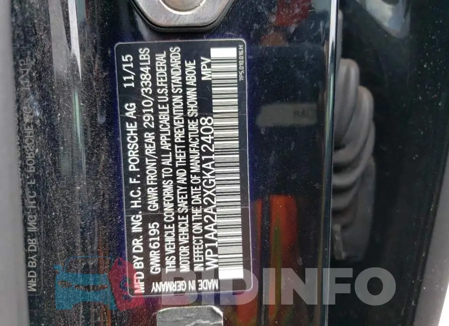 WP1AA2A2XGKA12408 Photo# 13