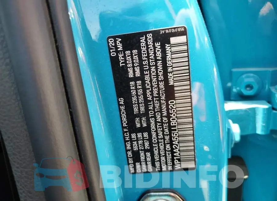 WP1AA2A55LLB06520 Photo# 12