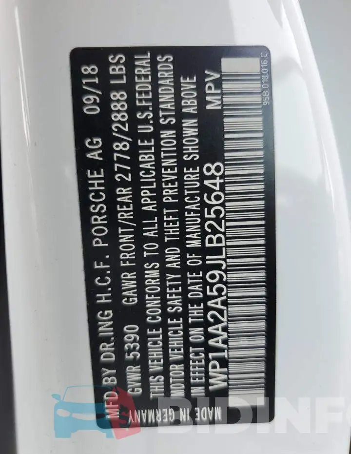 WP1AA2A59JLB25648 Photo# 14