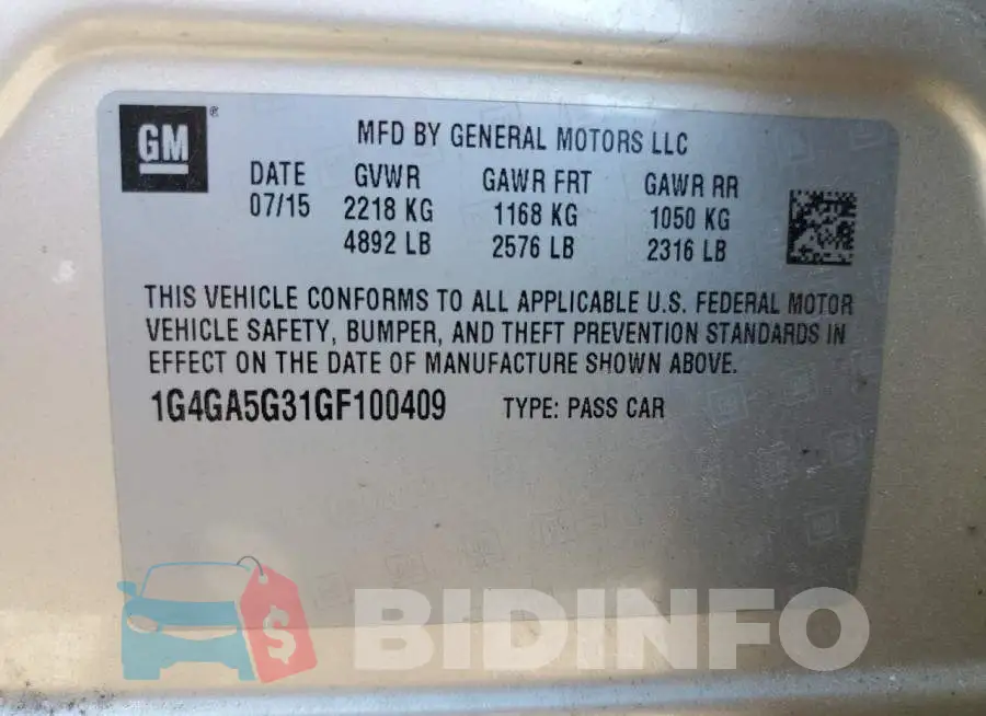 1G4GA5G31GF100409 Photo# 13