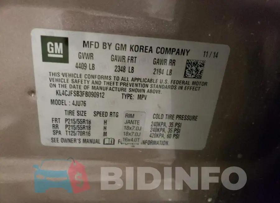 KL4CJFSB3FB090912 Photo# 13
