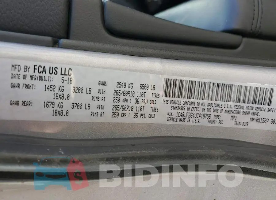 1C4RJFBG4JC418756 Photo# 12