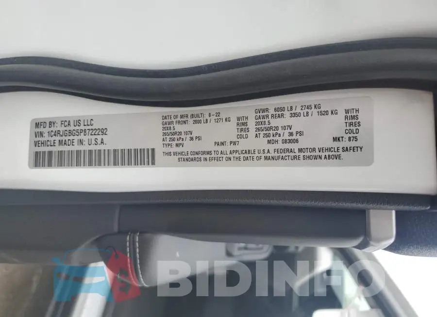 1C4RJGBG5P8722292 Photo# 13