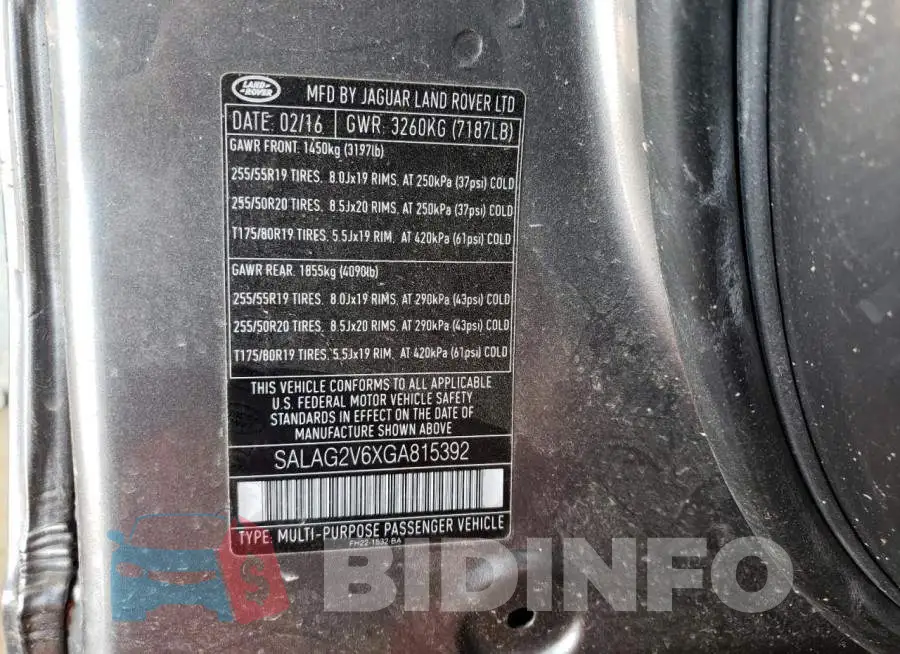 SALAG2V6XGA815392 Photo# 14