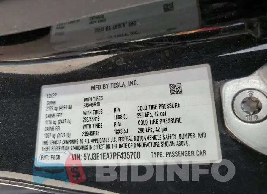 5YJ3E1EA7PF435700 Photo# 12